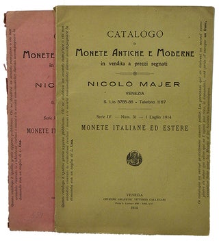 Item #1922 CATALOGO DI MONETE ANTICHE E MODERNE IN VENDITA A PREZZI SEGNATI. Nicoló Majer