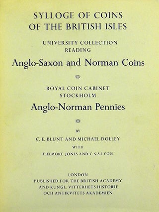 Item #3797 SYLLOGE OF COINS OF THE BRITISH ISLES. 11: UNIVERSITY COLLECTION READING, ANGLO-SAXON...