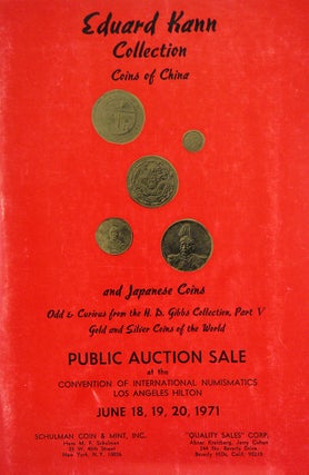 Item #4637 EDUARD KANN COLLECTION. COINS OF CHINA. Hans M. F. Schulman