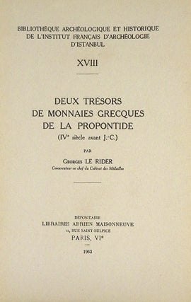 DEUX TRÉSORS DE MONNAIES GRECQUES DE LA PROPONTIDE (IVE SIÈCLE AVANT J.-C.).