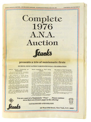 Item #5239 COMPLETE 1976 A.N.A. AUCTION. Stack's