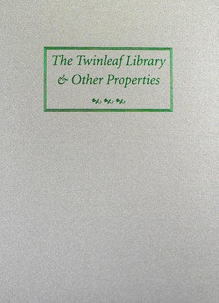Item #5551 AUCTION SALE ONE HUNDRED SEVEN. THE TWINLEAF LIBRARY. George Frederick Kolbe