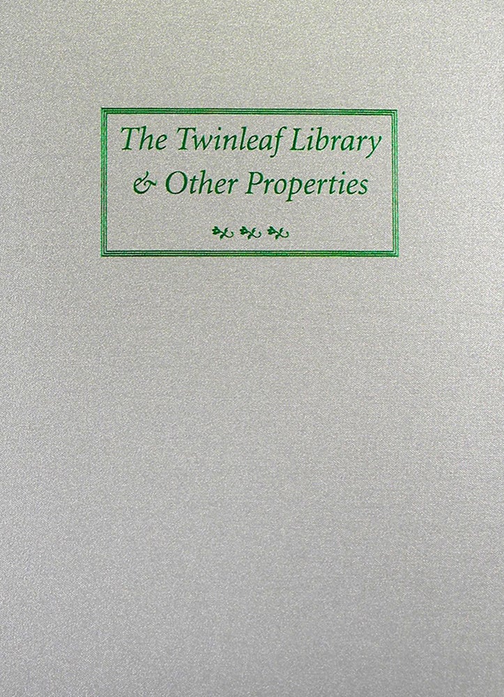 Item #5551 AUCTION SALE ONE HUNDRED SEVEN. THE TWINLEAF LIBRARY. George Frederick Kolbe.