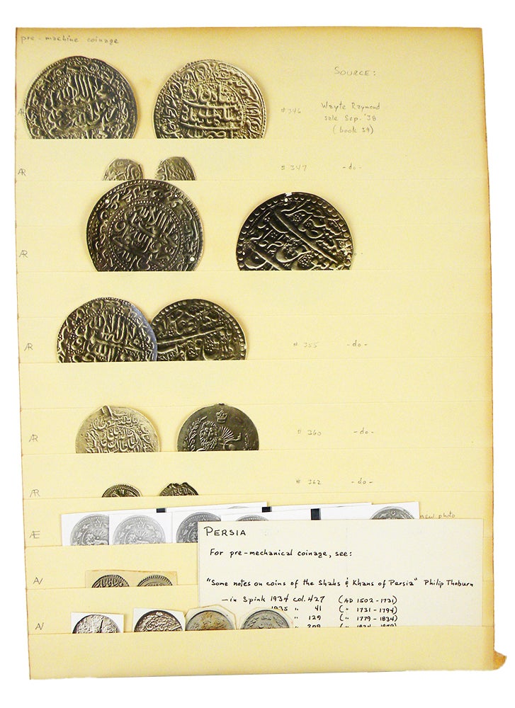 Item #7210 RESEARCH AND PHOTO FILES ON PERSIAN & IRANIAN COINS. Holland Wallace.