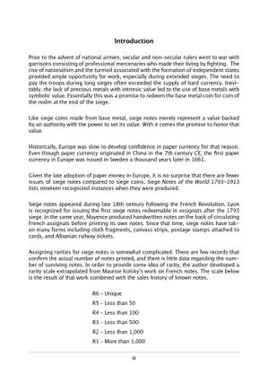 SIEGE NOTES OF THE WORLD 1793–1913