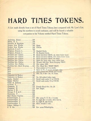 HARD TIMES TOKENS.