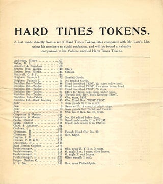HARD TIMES TOKENS.